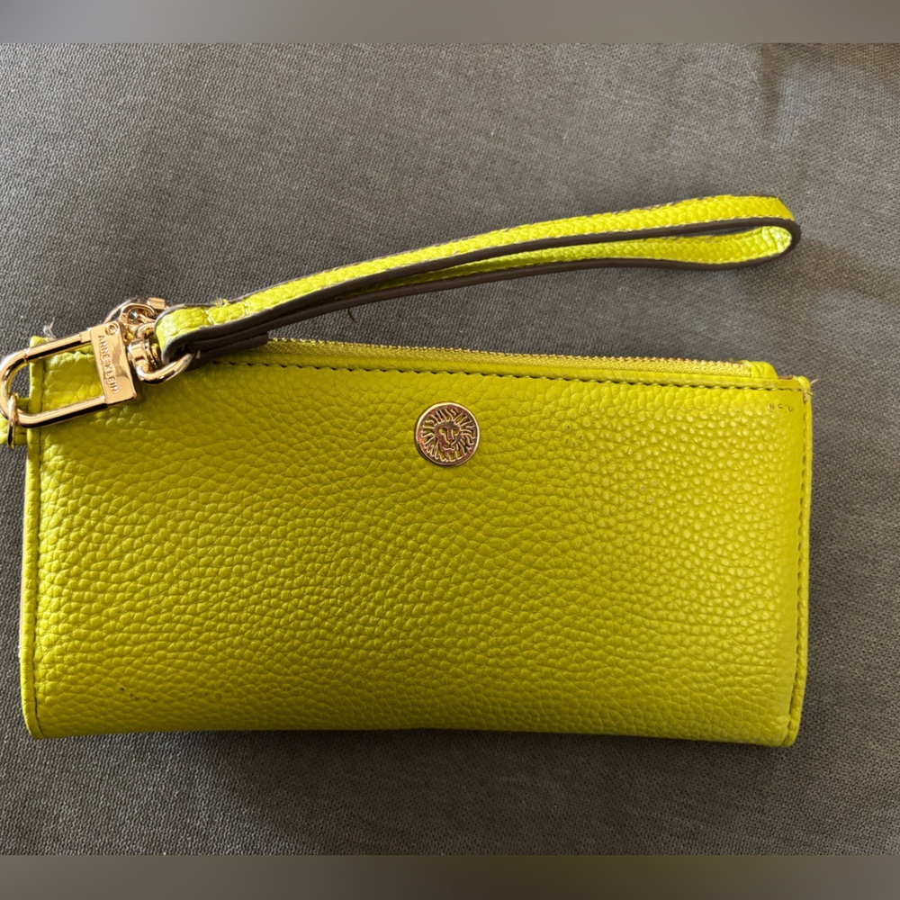 Anne Klein Yellow Textured Wristlet